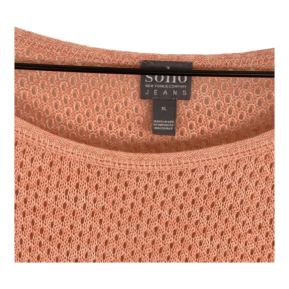 Soho NY&C Womens Open Knit Sweater Light Orange Sz XL - Picture 3 of 4